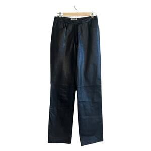 Preview Collection Vintage Straight Leg Lambskin Leather Pants Black Size 10